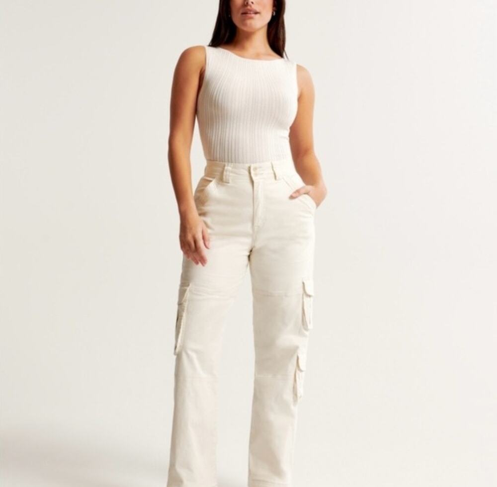 Abercrombie & Fitch high rise relaxed cargo pants gorpcore coastal minimalist